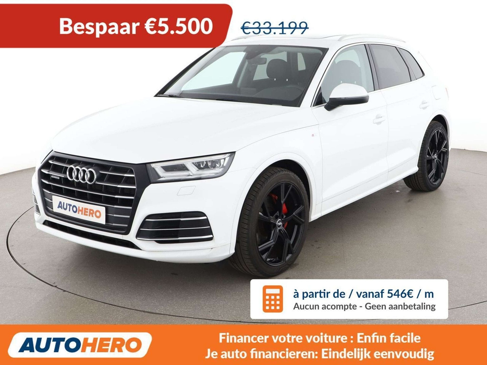 Audi Q5 55 TFSIe quattro sport (bj 2020, automaat), Auto's, Automaat, Gebruikt, Wit, 5 zetels