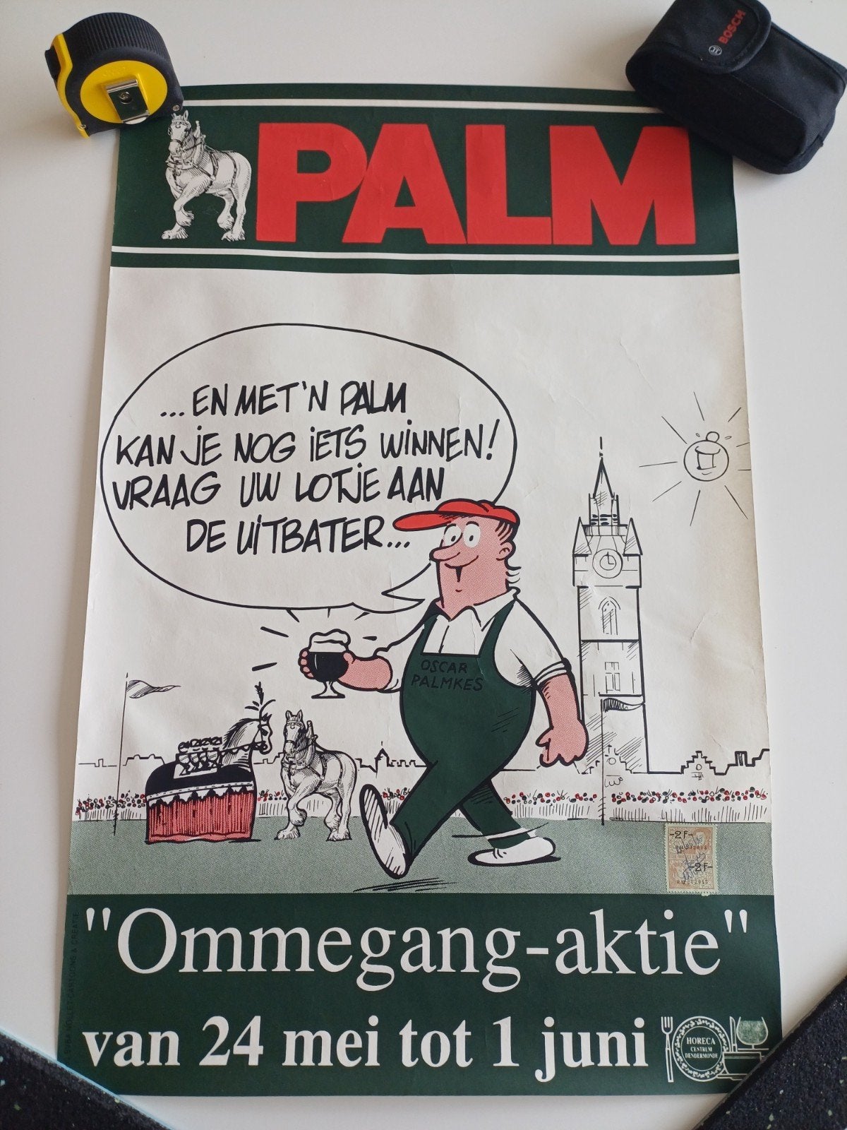 Affiche Palm Ommegang Ros Beiaard Dendermonde, Verzamelen, Biermerken, Ophalen of Verzenden, Palm