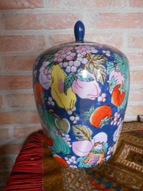 Chine, pot à gingembre, intact, estampillé, décor de pêche, Chine, Enlèvement ou Envoi, Autres types, Marqué