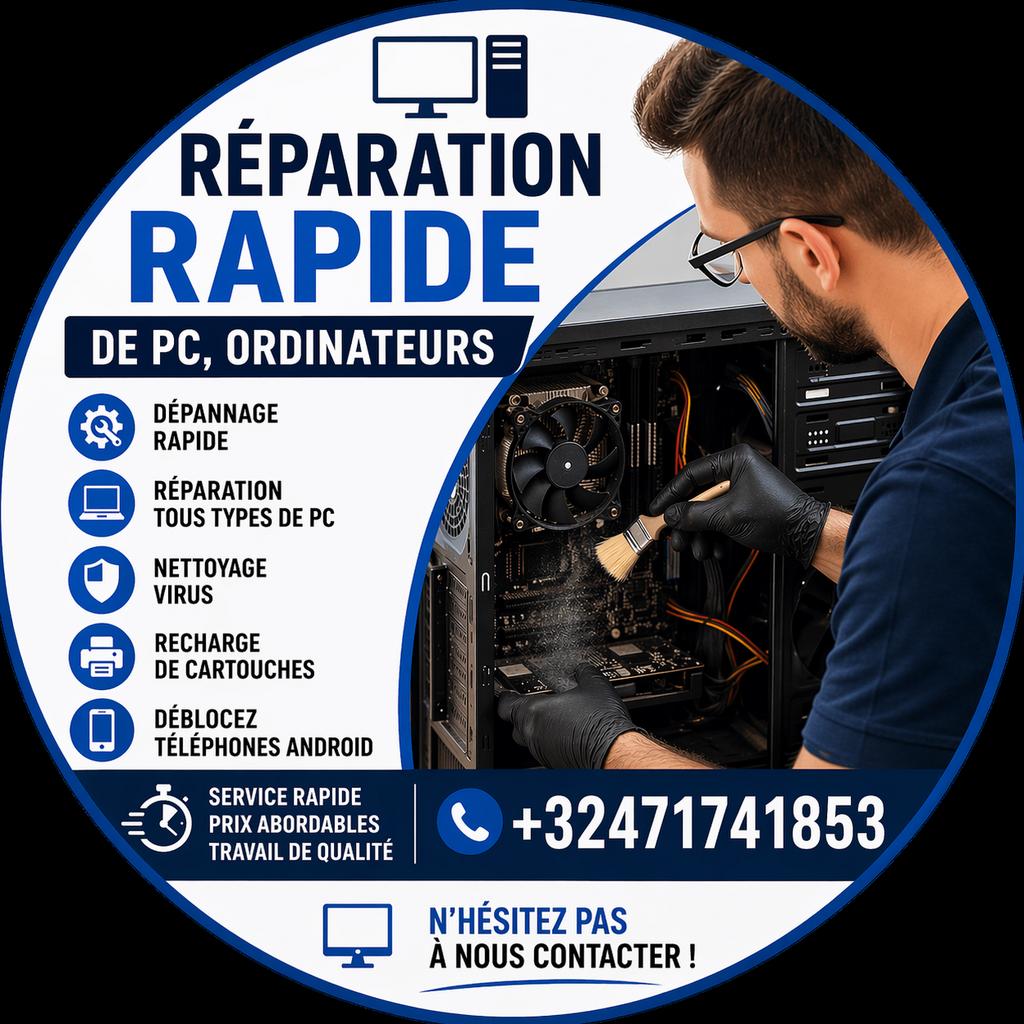 Réparation d’ordinateurs & Recharge de cartouches, Enlèvement ou Envoi