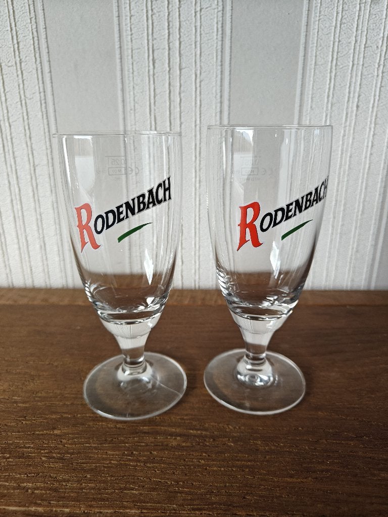Rodenbach bierglazen 25 cl (Set van 2), Verzamelen, Ophalen of Verzenden, Zo goed als nieuw, Glas of Glazen, Overige merken