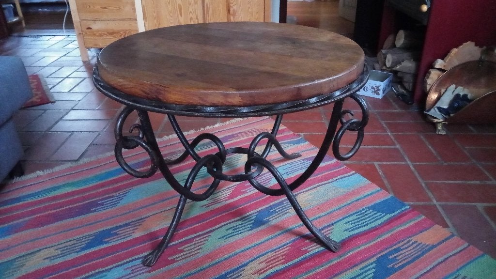 Ancienne table de salon, Maison & Meubles, Ancien, Rond, Comme neuf, Enlèvement