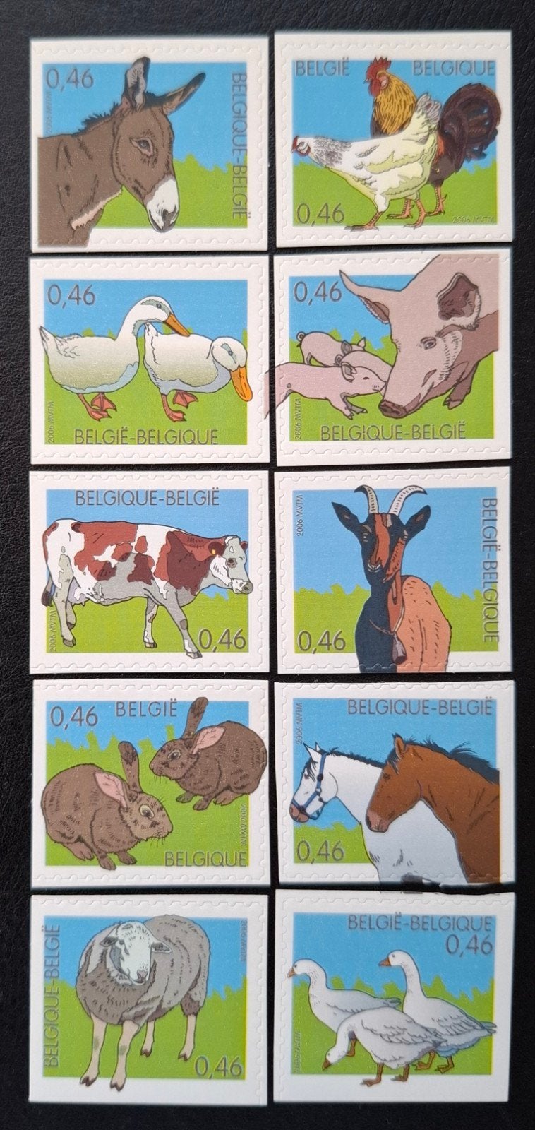 Belgique : COB 3481/90 ** Animaux 2006, Sans timbre, Neuf, Enlèvement ou Envoi, Non oblitéré