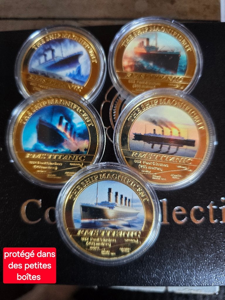 5 Très belle pièces pour collection bateau Titanic, Enlèvement ou Envoi