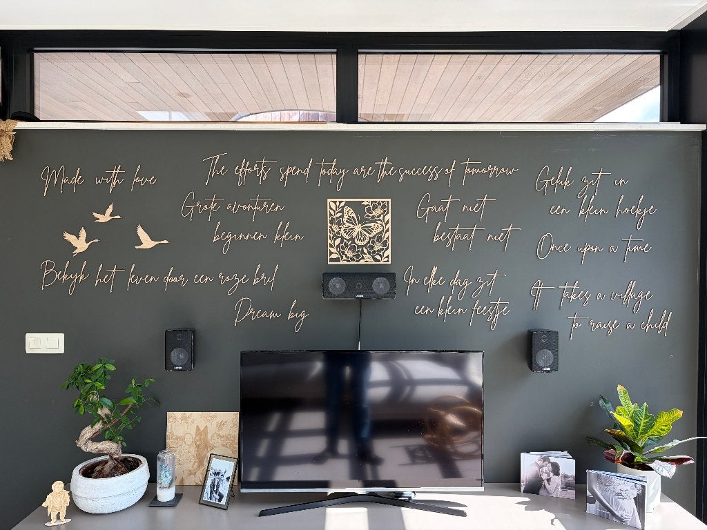 Quotes muurversiering, Neuf, Enlèvement ou Envoi, Objet de décoration, Bois