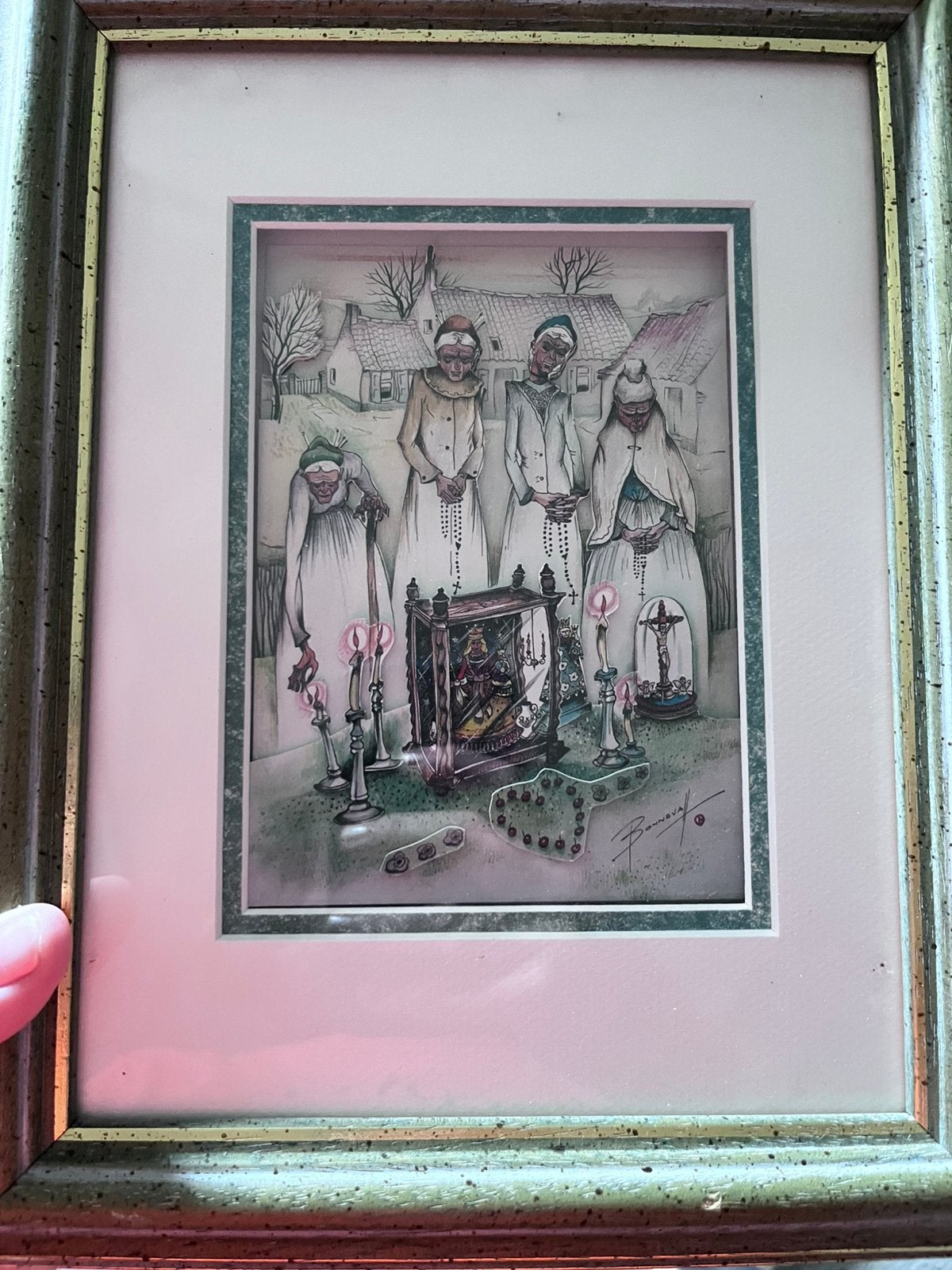 Cadre avec illustration en relief, Enlèvement