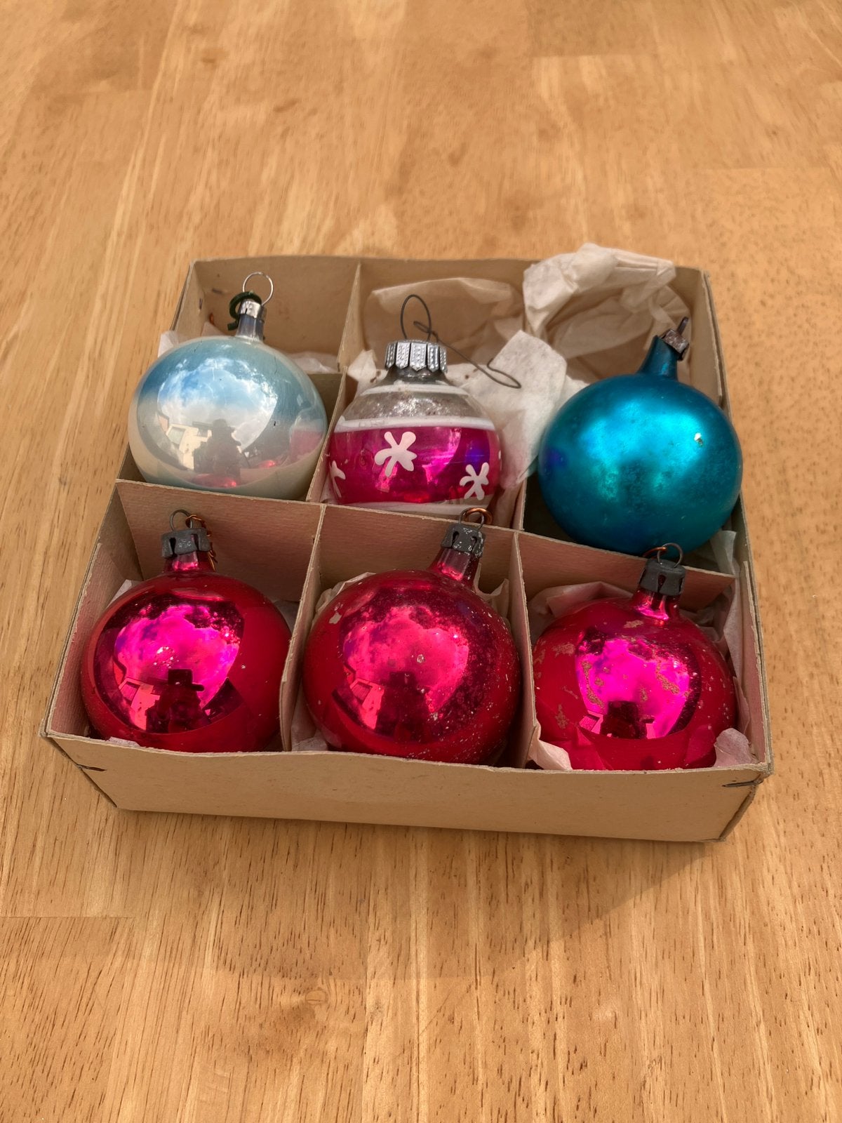 6 vintage antieke kerstballen, Diversen, Ophalen, Gebruikt