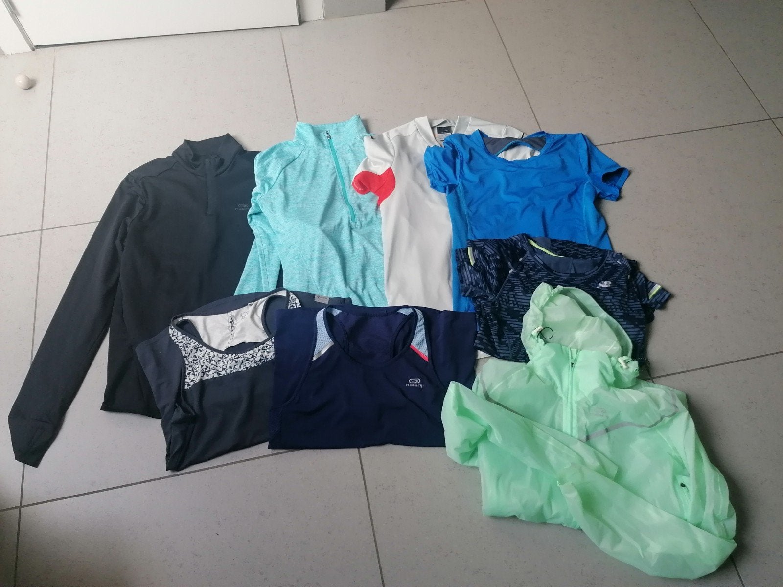 Pakket sportkledij, dames. mt M (8 stuks), Ophalen of Verzenden, Gedragen, Maat 38/40 (M), Blauw