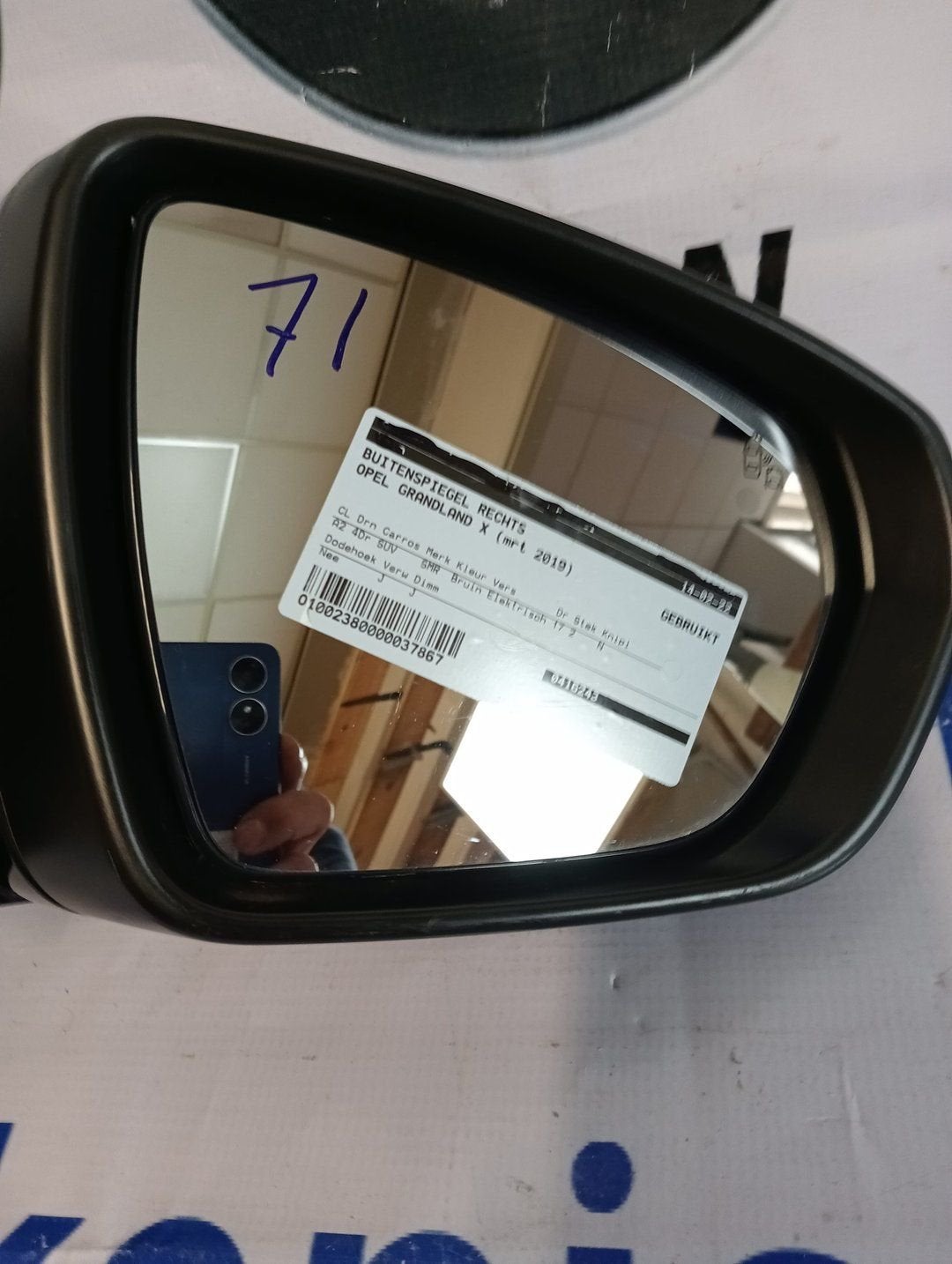 Opel Grandland X buitenspiegel rechts 2019, Gebruikt, -, -, Opel