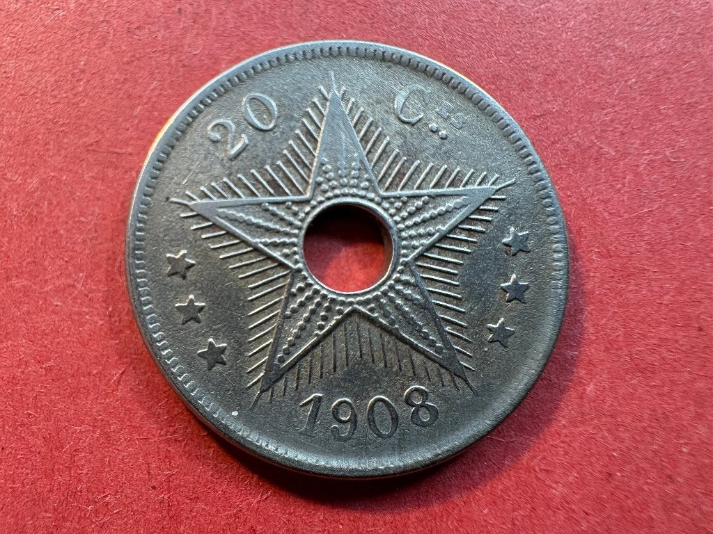 Onafhankelijke Staat Congo - 20 centiem 1908 (#307#), Postzegels en Munten, Munten | Afrika, Ophalen of Verzenden, Overige landen