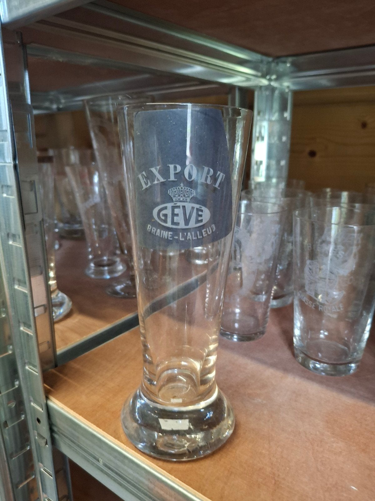 Oud gezuurd bierglas geve brain l'alleud, Collections, Marques de bière, Enlèvement ou Envoi