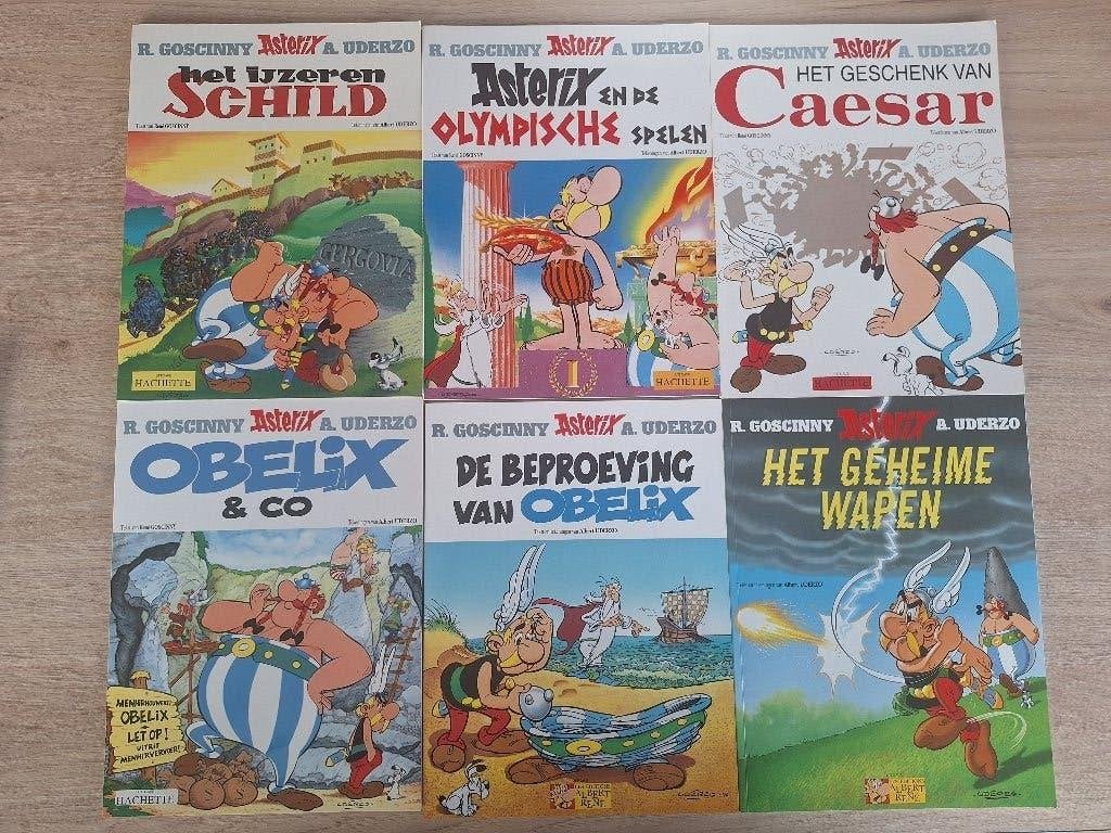 Strips Asterix (11, 12, 21, 23, 30, 33 + extra), Goscinny - Uderzo, Meerdere stripboeken, Ophalen, Gelezen