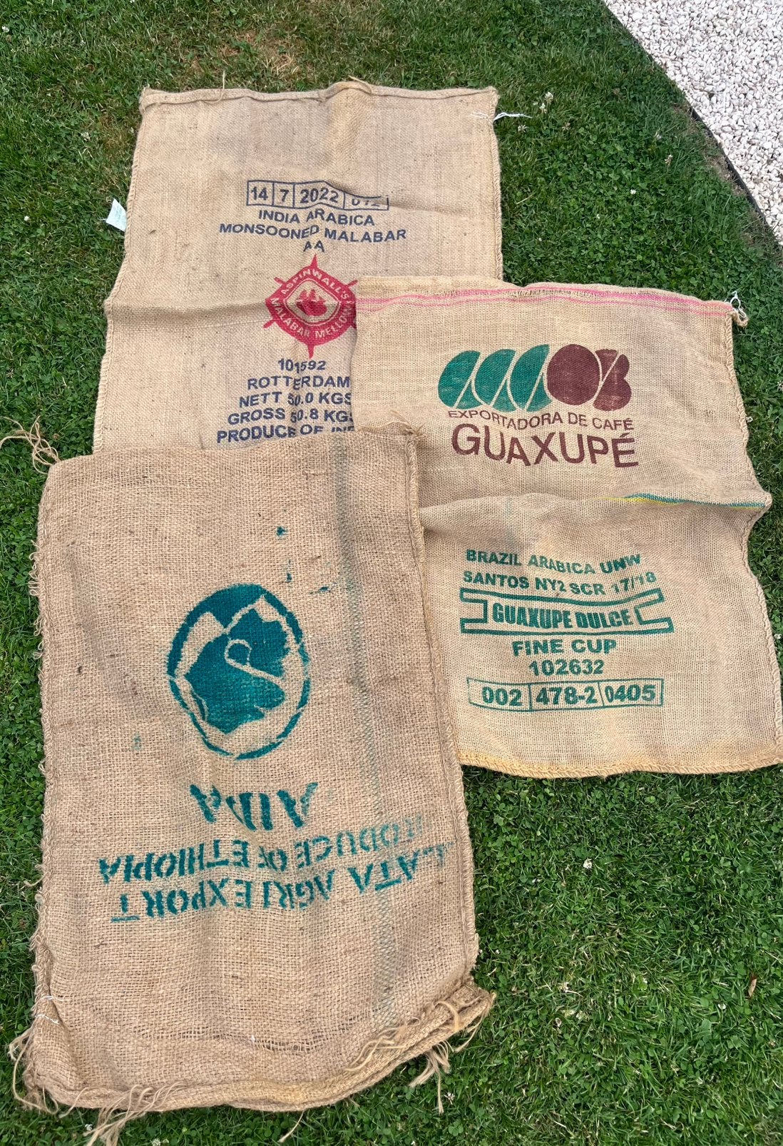 koffiebonen zakken – jute (3 stuks), Ophalen, Zo goed als nieuw