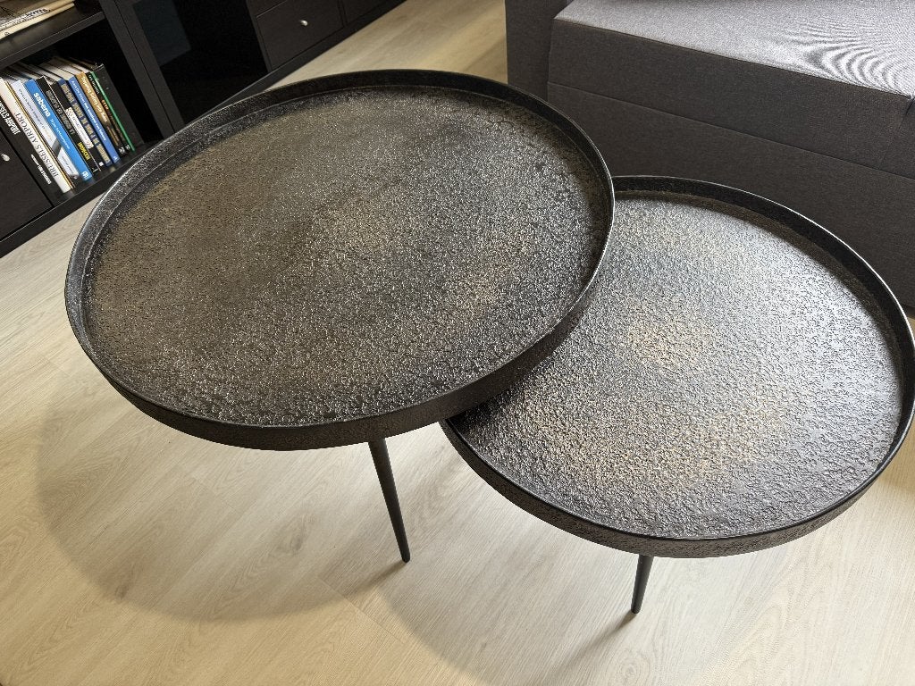 2 uitschuifbare salontafels, Huis en Inrichting, Tafels | Salontafels, Zo goed als nieuw, 50 – 75, 50 tot 100 cm, 50 tot 100 cm