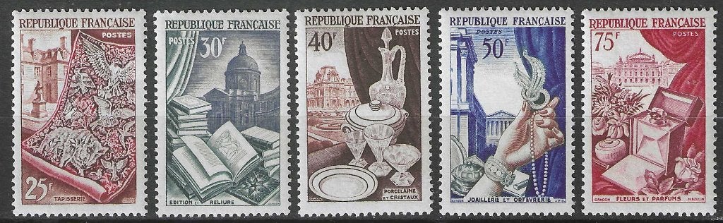 France 1954 - Yvert 970-974 - Produits de luxe (PF), Timbres & Monnaies, Timbres | Europe | France, Envoi, Non oblitéré