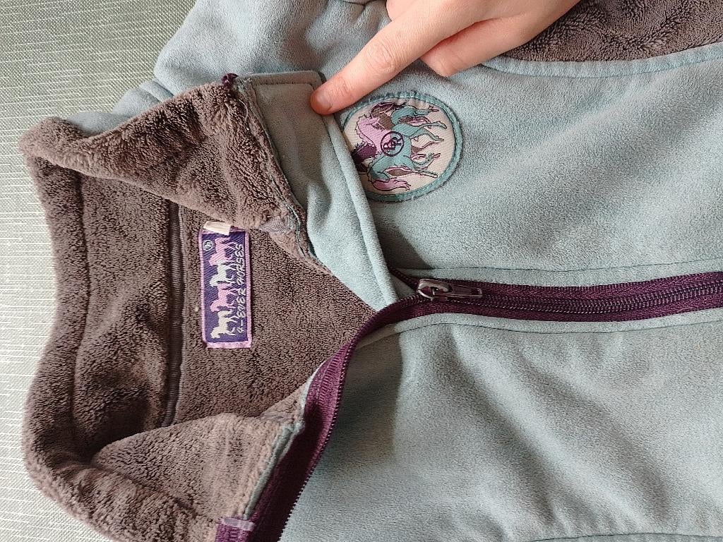 Rij vest BR blauw grijs fleece maat 140, Dieren en Toebehoren, Paardrijkleding, Ophalen, Gebruikt, Kinderen, Bovenkleding