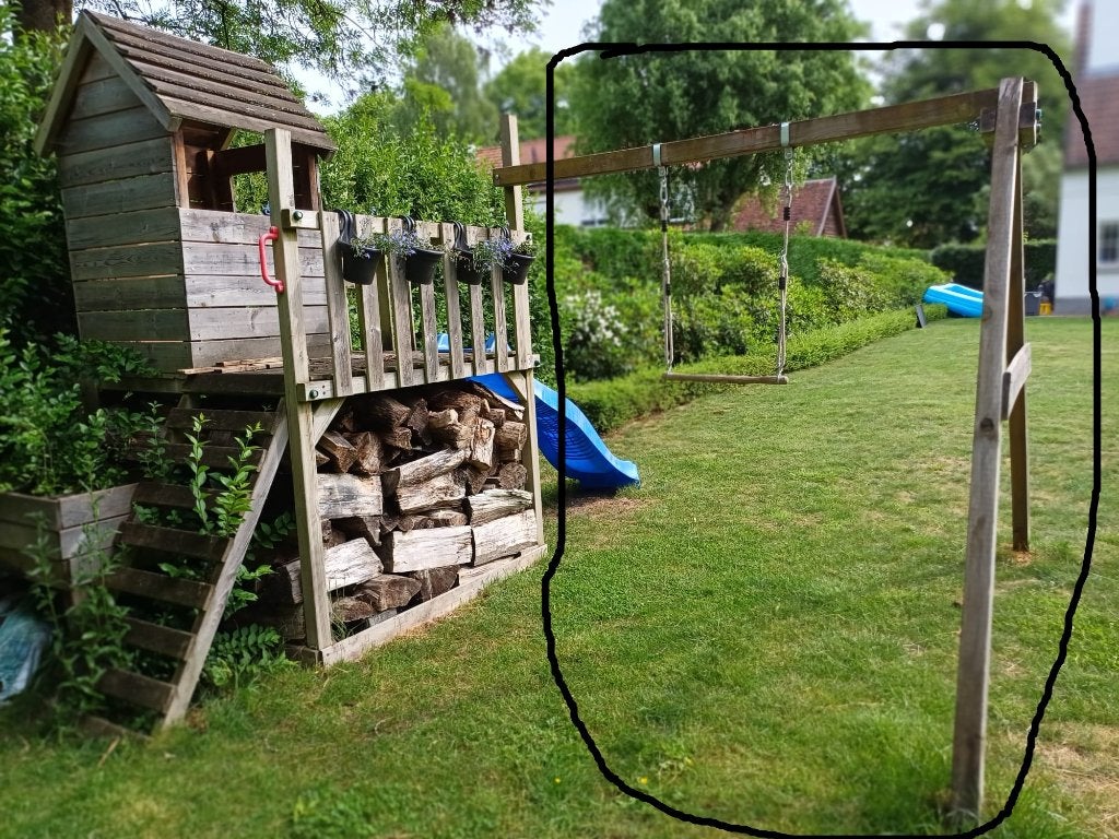 schommel frame in hout (wickey), Enfants & Bébés, Jouets | Extérieur | Aires de jeux, Enlèvement, Balançoire