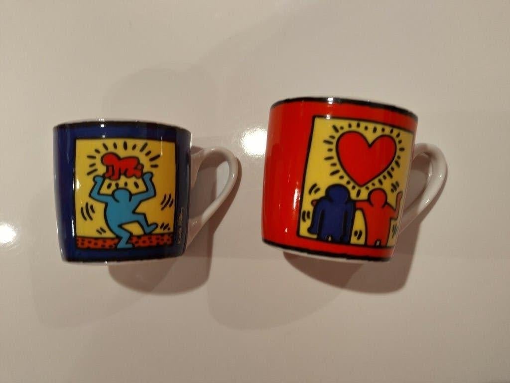 Keith Haring espresso kopjes Könitz porselein (2 sets), Ophalen of Verzenden, Nieuw, Porselein, Kop en/of schotel