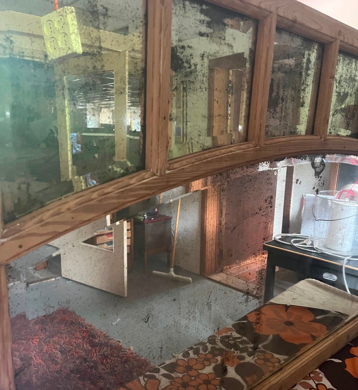 Grote cafe spiegel antiek, Antiek en Kunst, Ophalen