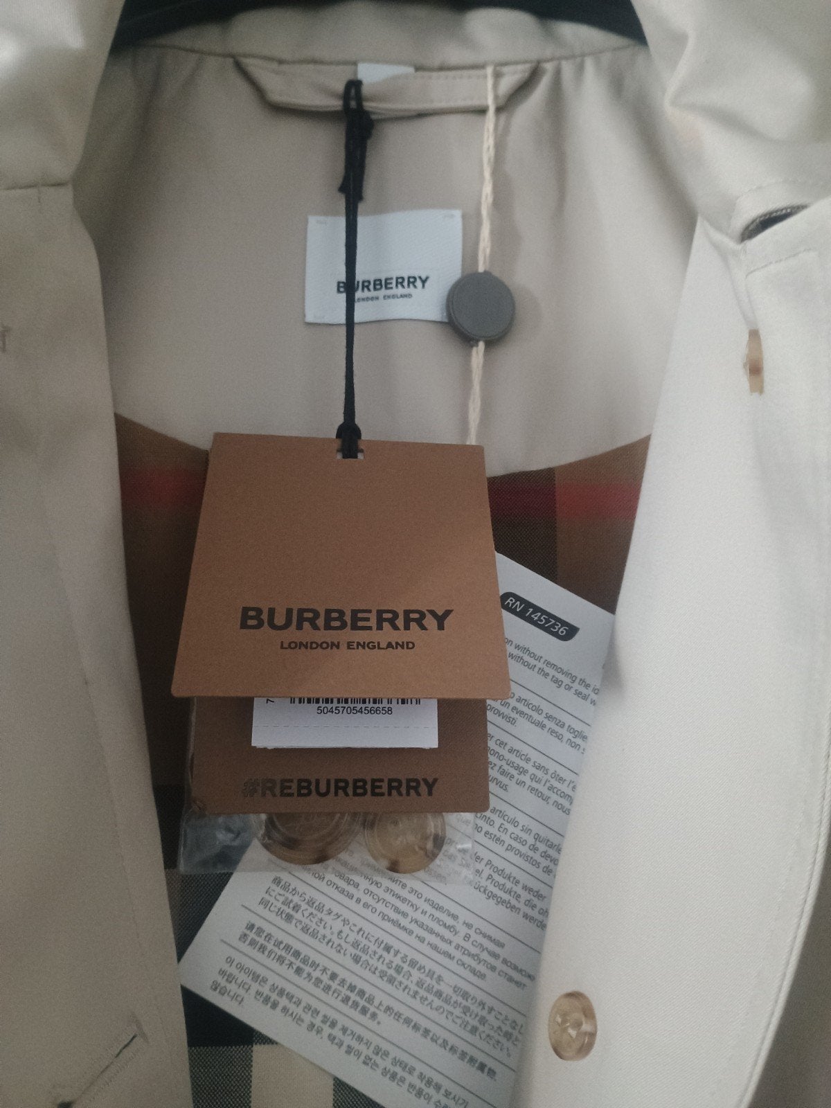 BURBERRY Regenmantel nieuw maat IT40, Verzenden, Beige