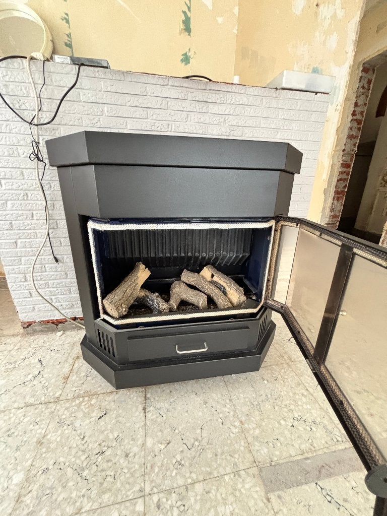 Foyer au gaz Well Straler A108//Anthracite, Maison & Meubles, Cheminées, Enlèvement, Comme neuf, Cheminée sur pied, Cheminée au gaz