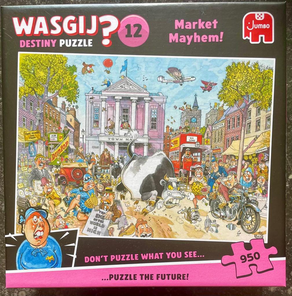 Washij Destiny Puzzel 12 Market Mayhem! 1.000 stukjes, Hobby en Vrije tijd, Denksport en Puzzels, Zo goed als nieuw, Legpuzzel