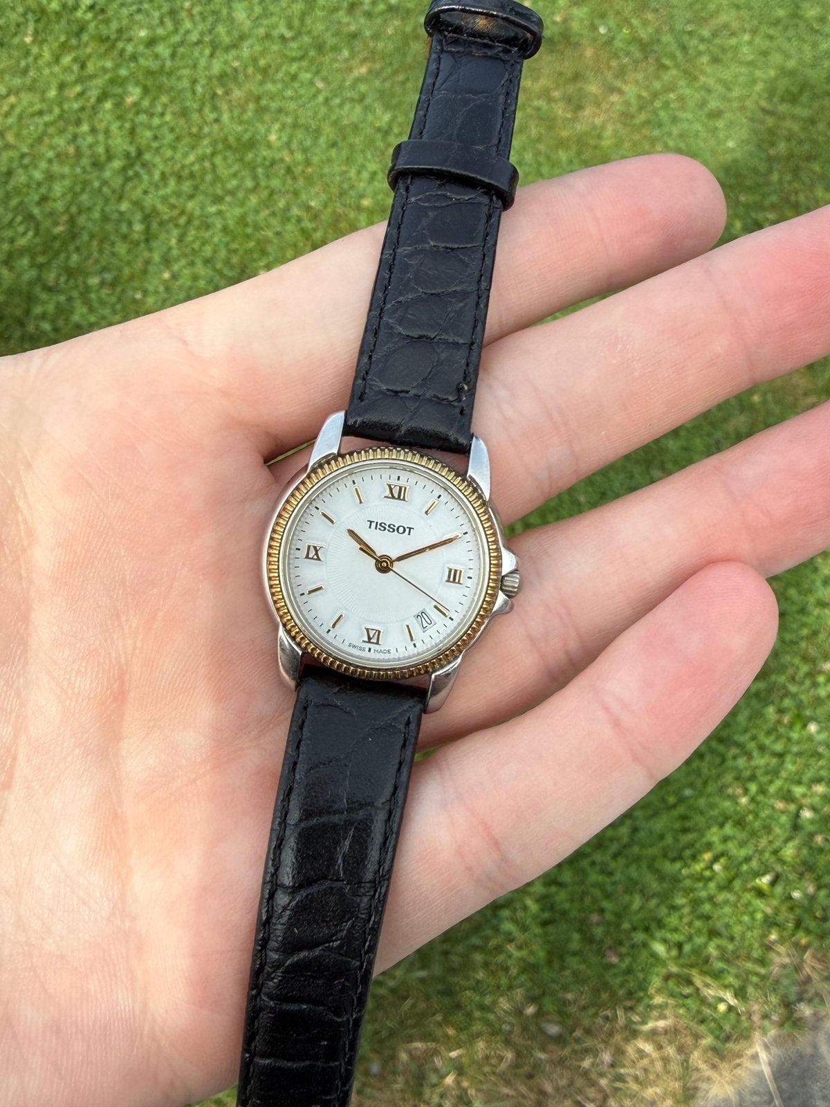 Tissot horloge, Leer, Staal, Polshorloge, Ophalen of Verzenden