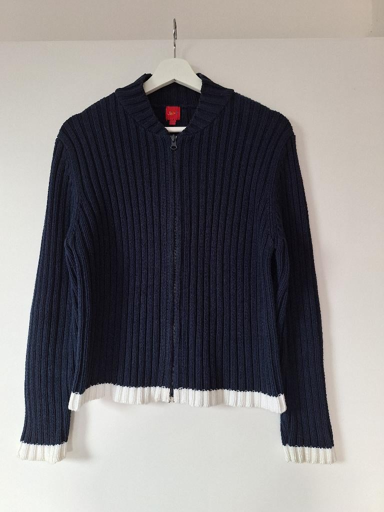 Blauwe katoenen vest Jeff (maat 4), Kleding | Dames, Maat 38/40 (M), Blauw, Jeff, Ophalen of Verzenden