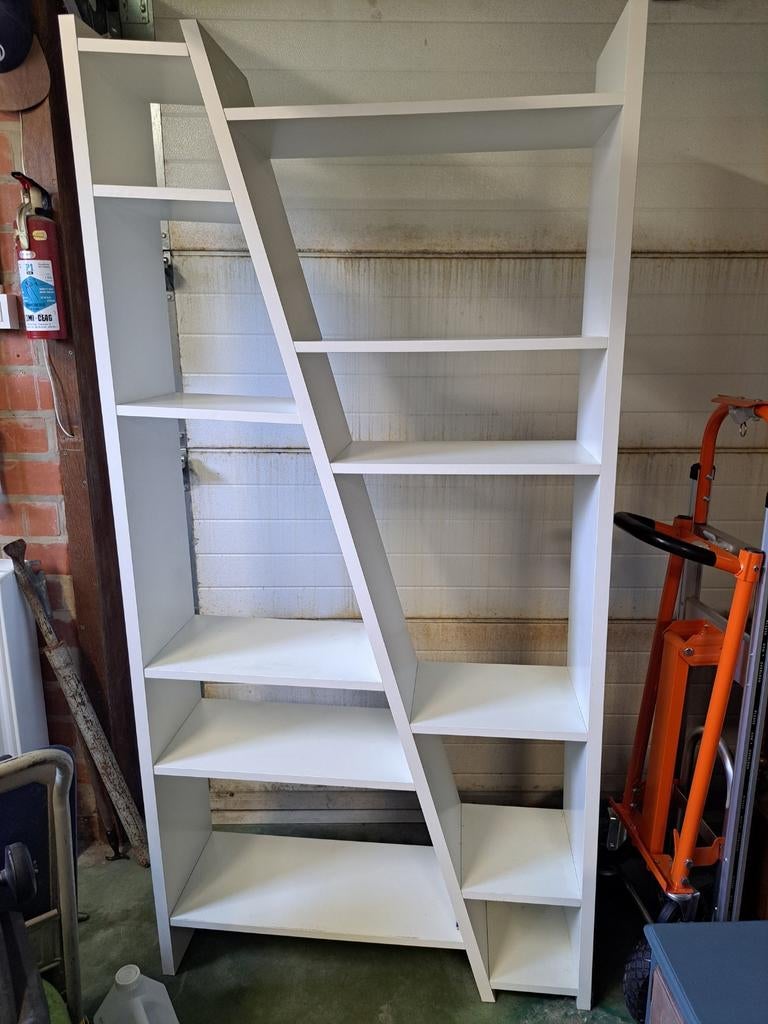 Design Boekenkast / Roomdivider – Modern Asymmetrisch (Wit), Ophalen, Gebruikt