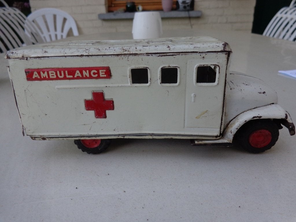 HAJI Japan ambulance tôle à friction  20 cm années 70, Enlèvement ou Envoi
