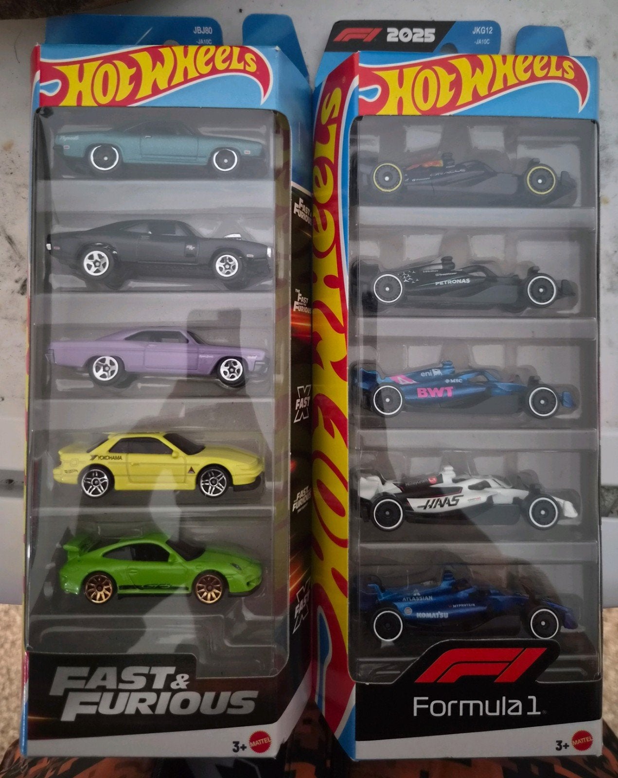 Hot Wheels Fast & Furious + Formula 1 - 2 packs de 5, Verzamelen, Ophalen of Verzenden, Nieuw