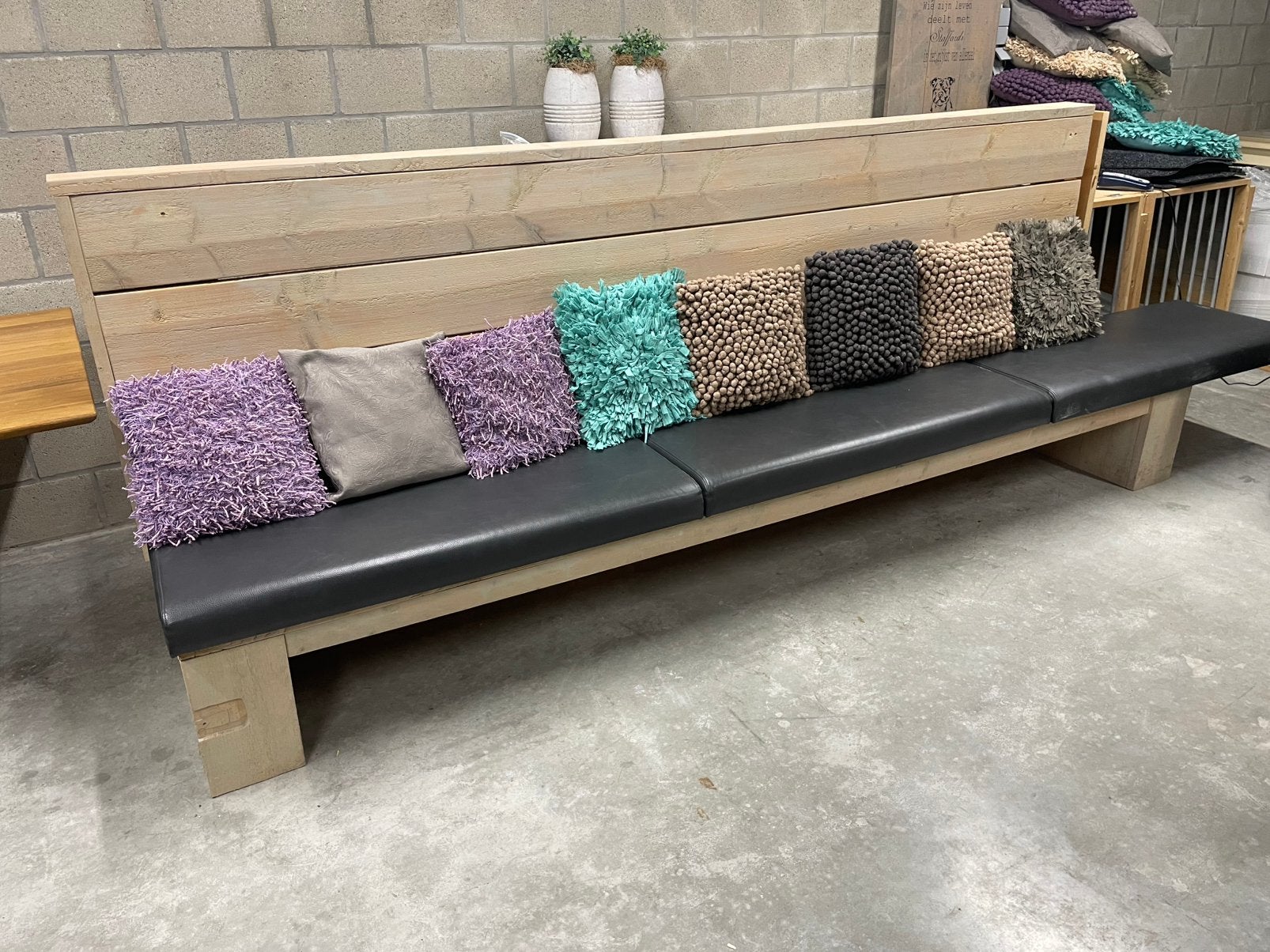 Houten banken 6 meter, Tuin en Terras, Tuinbanken, Ophalen, Zo goed als nieuw