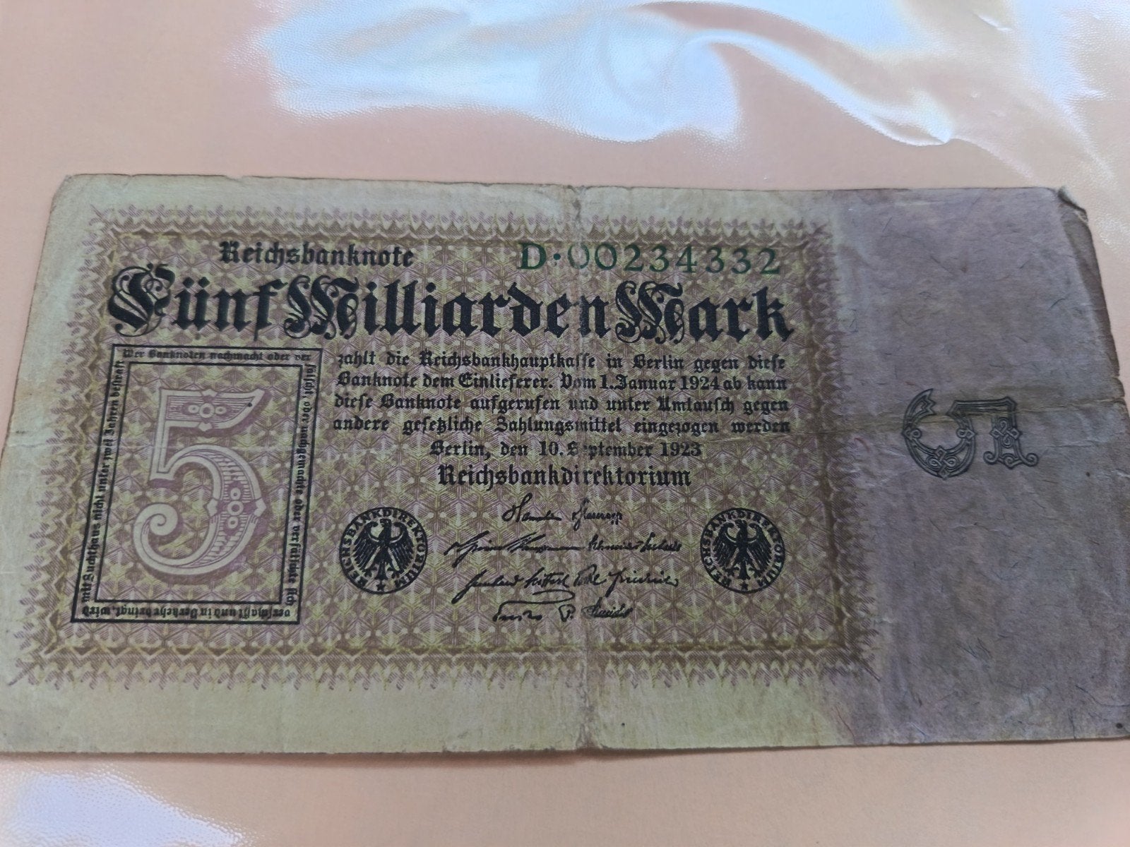 Ancien billet (10), Enlèvement ou Envoi