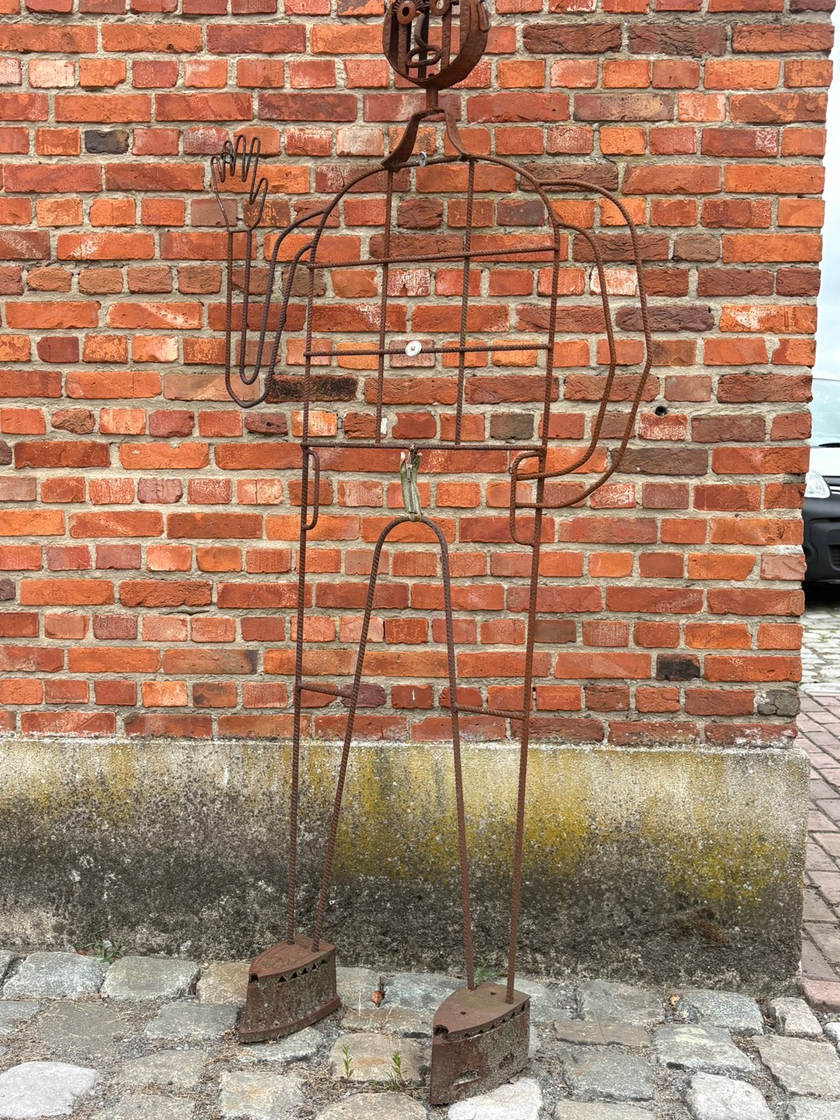 Mannetje voor in de tuin, Ophalen, Gebruikt, Metaal, Abstract beeld