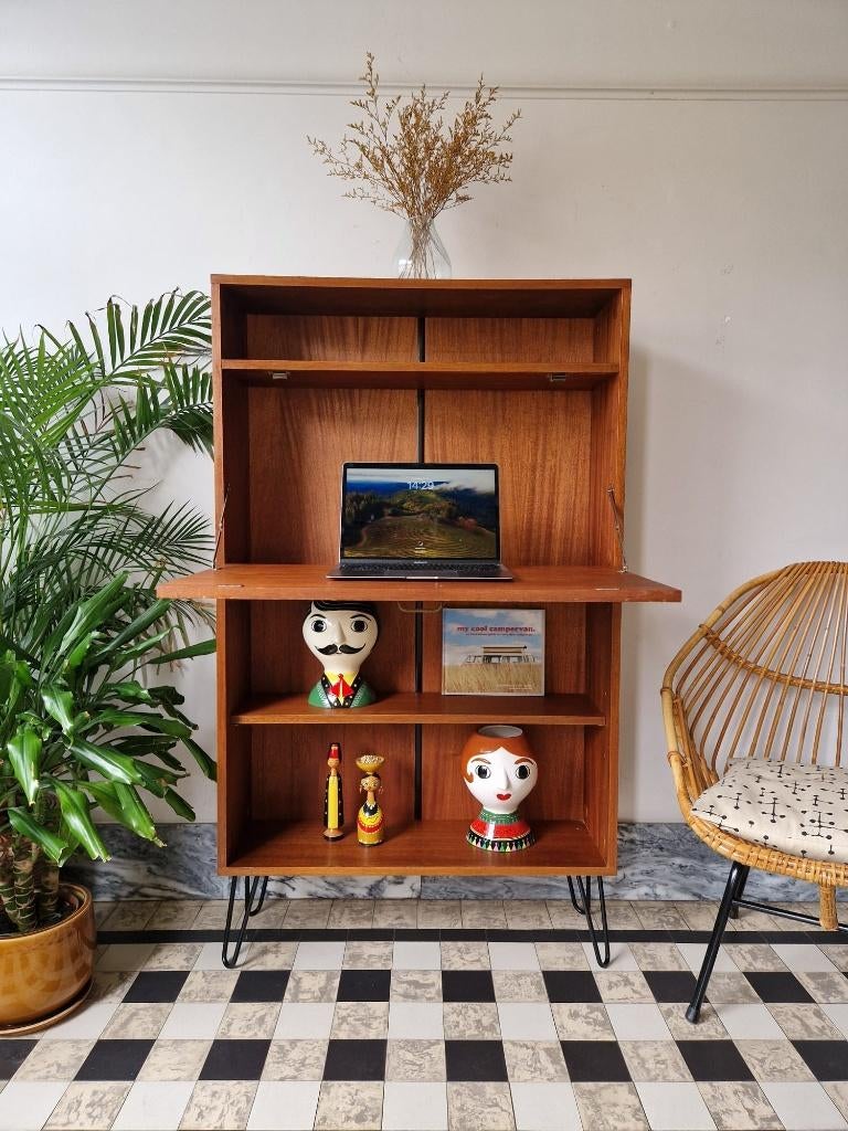 Vintage midcentury secretaire | bureau | kast | retro, Huis en Inrichting, Ophalen, Gebruikt, Vintage midcentury