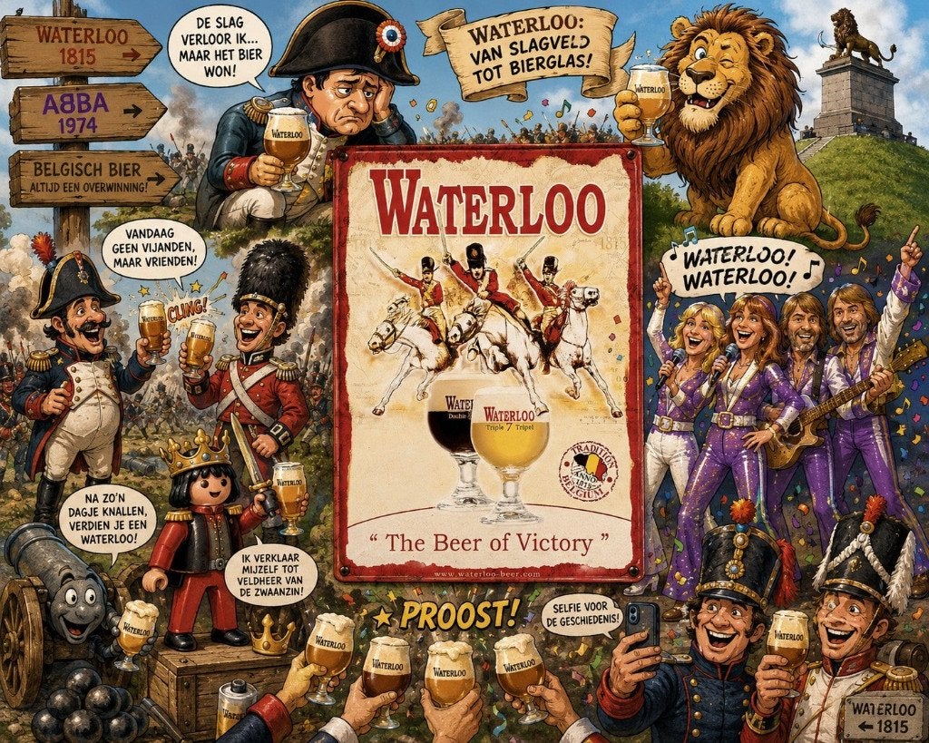 686) Waterloo "Victory beer" metalen publiciteitsbord, Enlèvement ou Envoi, Comme neuf, Panneau publicitaire