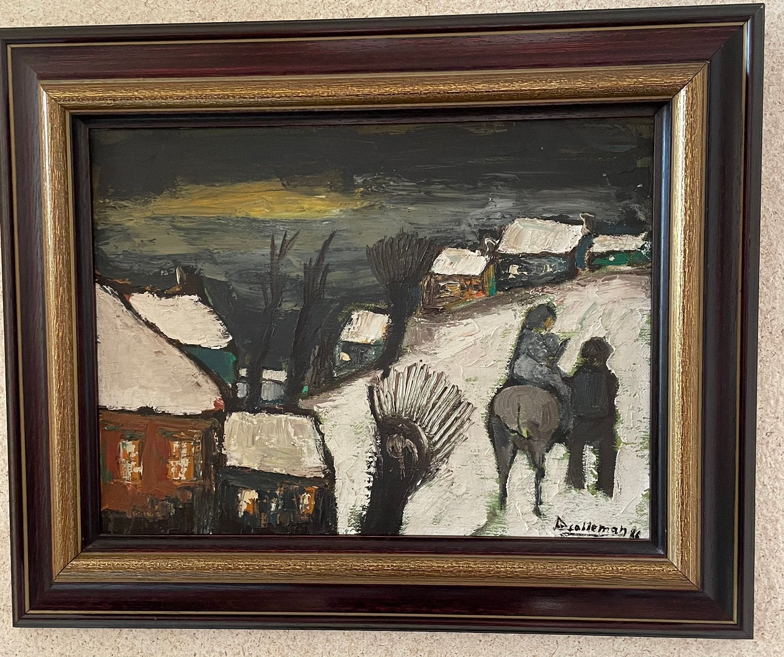 Peinture à l'huile de paysage d'hiver — Willy Colleman, Antiquités & Art, Enlèvement, Daté