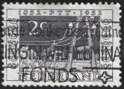 1 Postzegel Nederland 1952 postzegeljubileum, Postzegels en Munten, Ophalen of Verzenden, Na 1940, Gestempeld