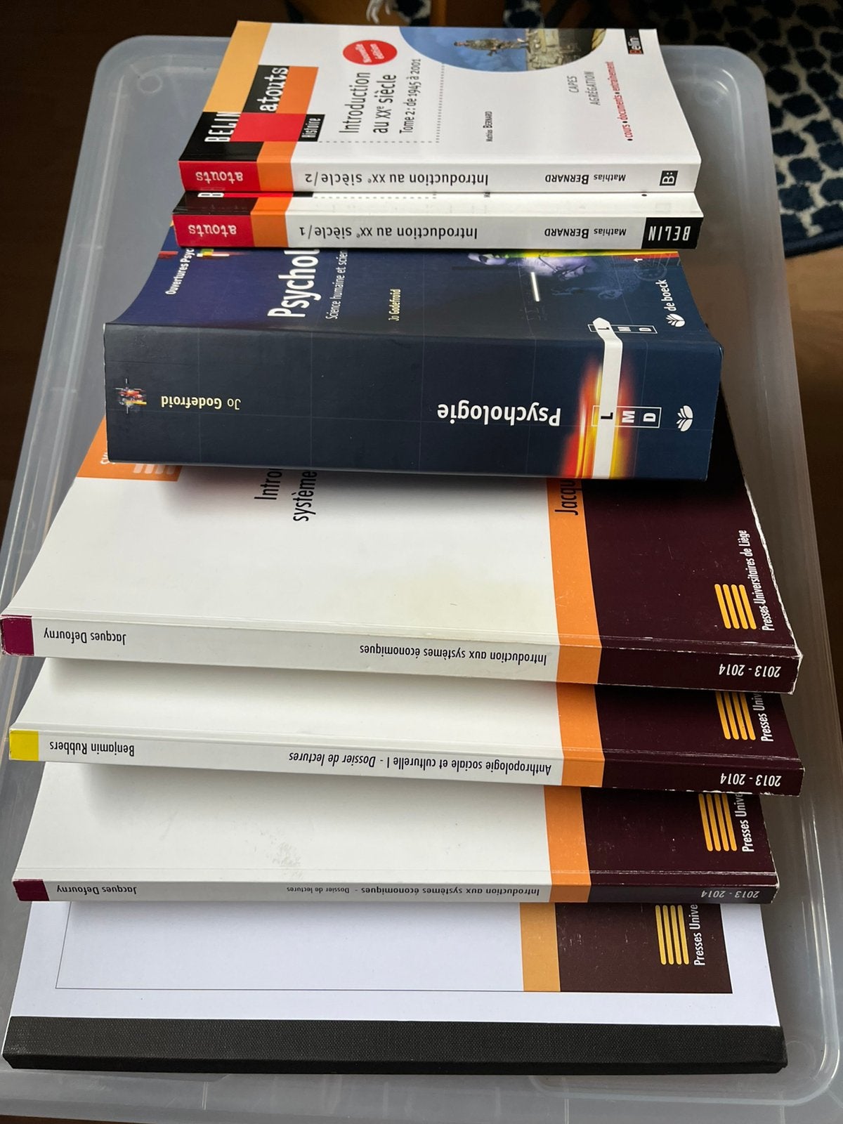 Lot de livres et syllabus de 1 iere année psychologie, Enlèvement ou Envoi, Comme neuf, Autres niveaux