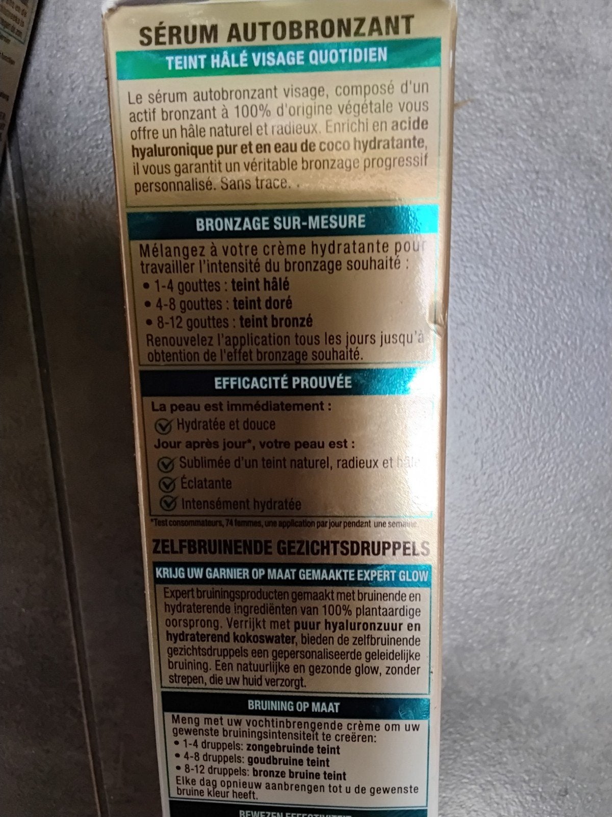 natural bronzer serum autobronzant visage de garnier, Neuf, Maquillage, Enlèvement ou Envoi, Tout le visage