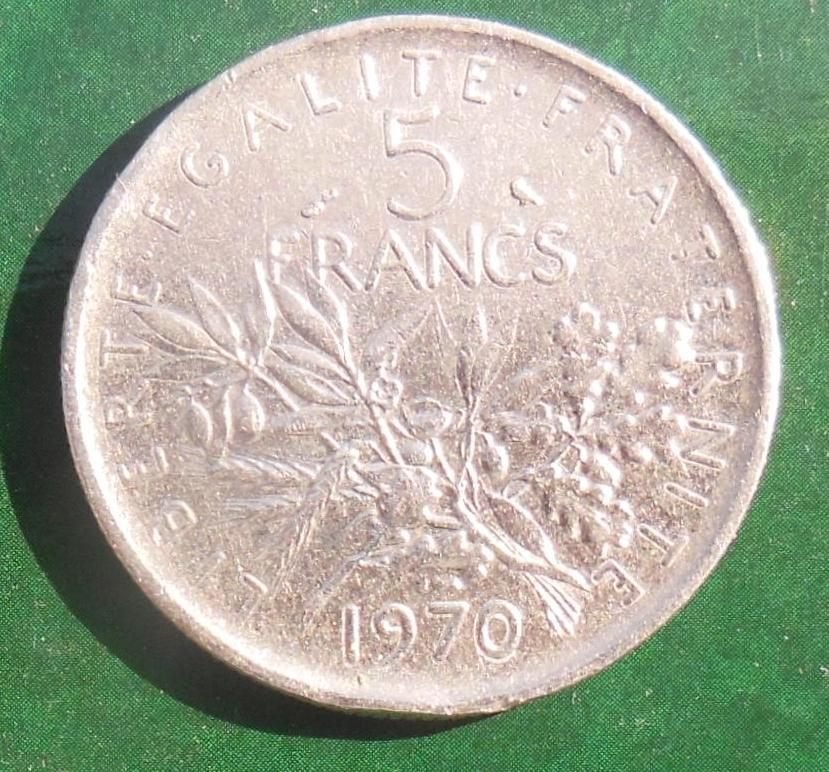 FRANCE 1970 5 francs 1er émission, Envoi, France, Monnaie en vrac