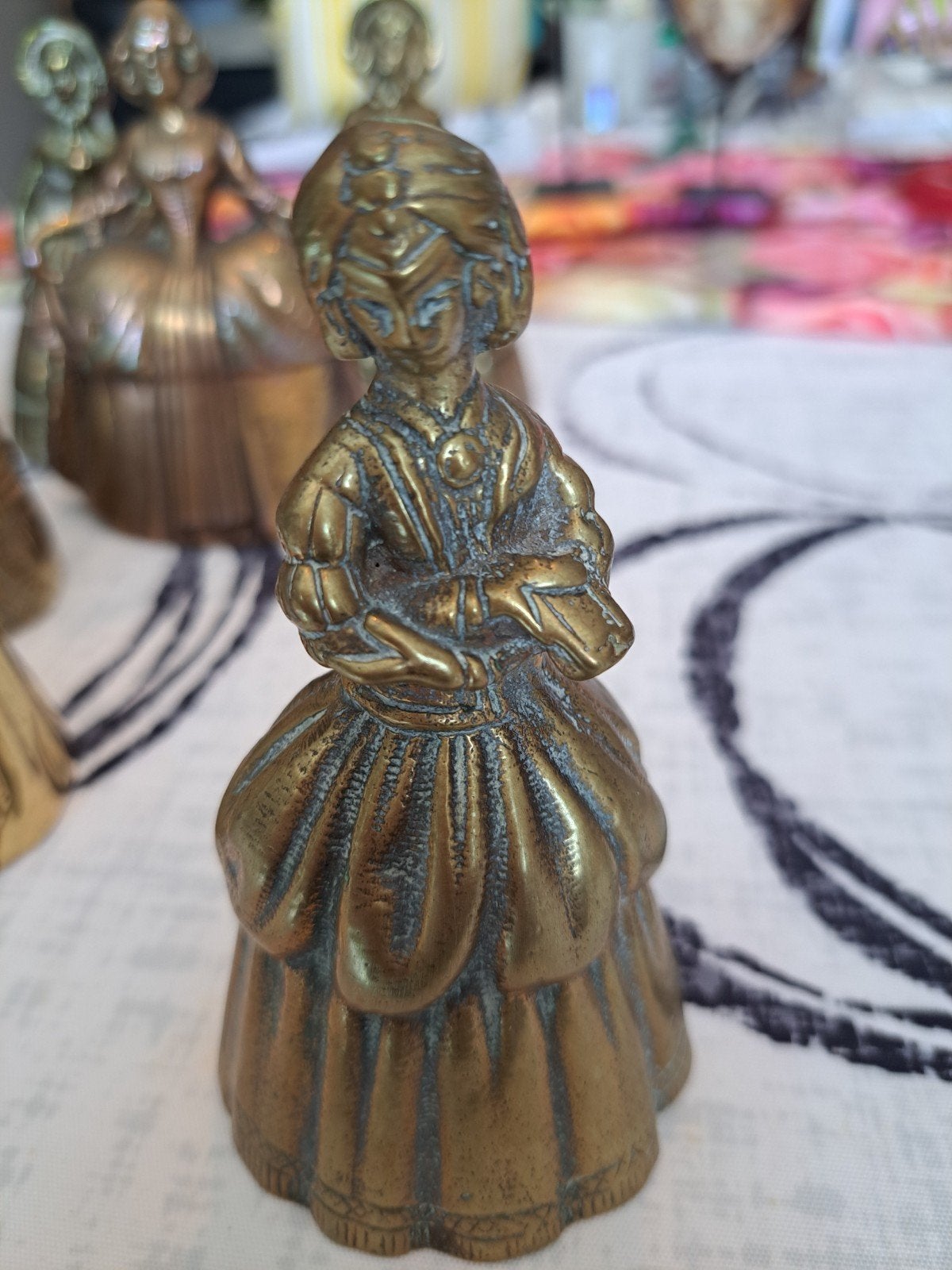 vintage messing tafelbel,  Victoriaanse dame, Ophalen of Verzenden