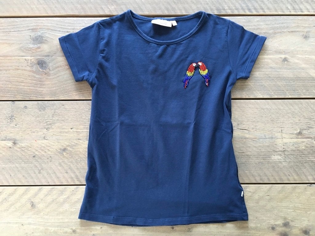 T-shirt bleu SOMEONE perroquet 134, Enfants & Bébés, Enlèvement ou Envoi, Chemise ou À manches longues, Comme neuf, Someone