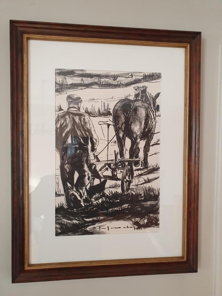 Lithographie de Stefaan Tessely, années 1970, Enlèvement