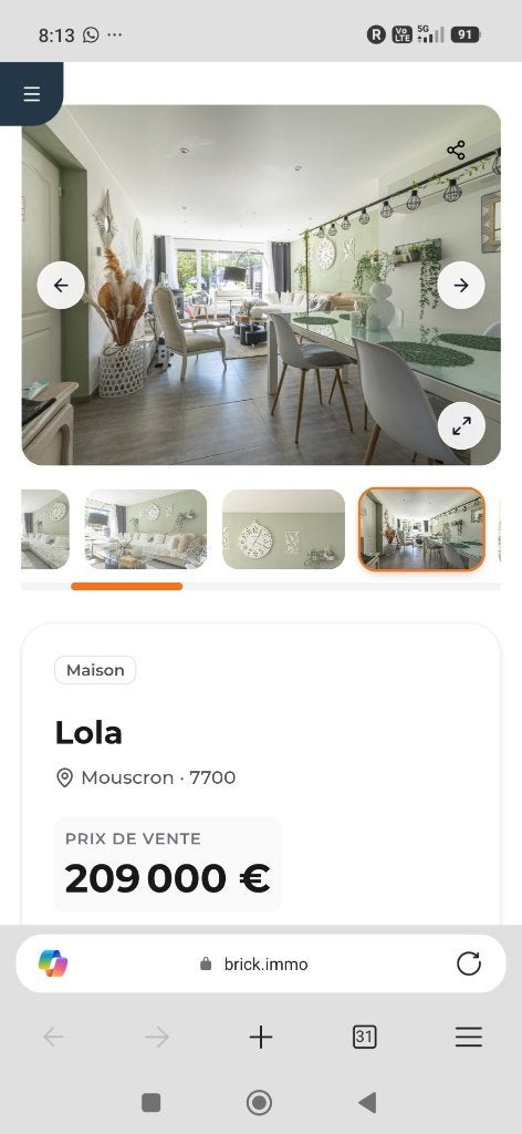 Maison Mouscron avec jardin, Immo, Maisons à vendre, Mouscron, Province du Brabant wallon, Autres types, 3 pièces