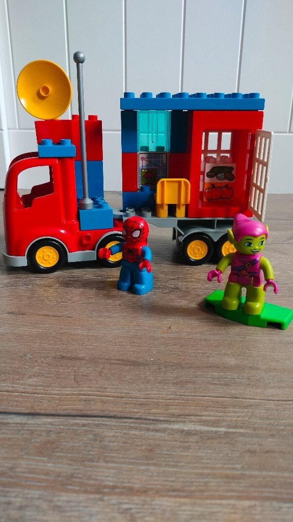 Duplo Spiderman en green goblin, Ophalen, Compleet, Marvel, Zo goed als nieuw