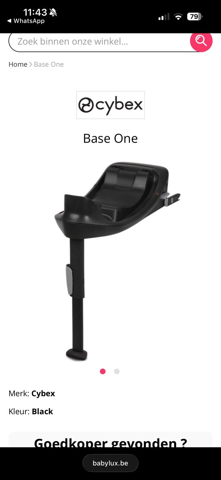 Base One Isofix Cybex, Ophalen, Gebruikt