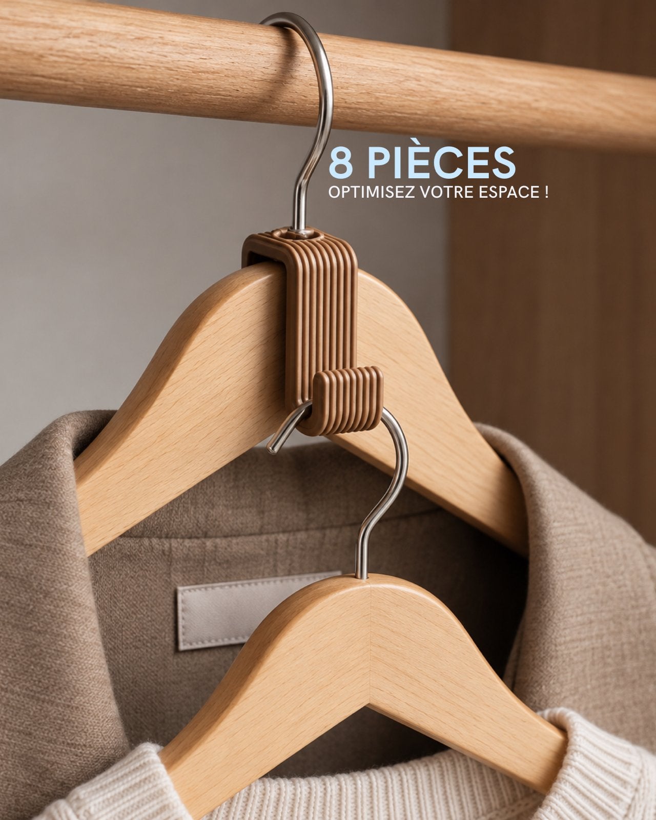 PACK DE 8 PIÈCES 8 ACCESSOIRES POUR  8 CINTRES, Envoi, Neuf