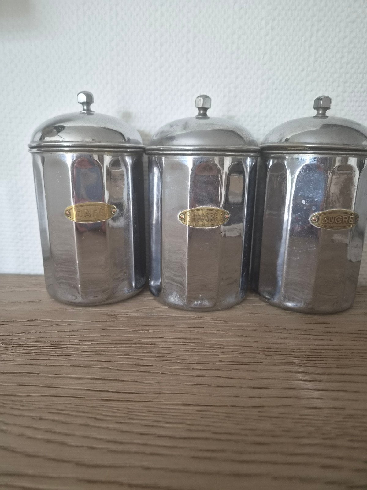 3 antieke voorraaddozen, Ophalen of Verzenden, Gebruikt