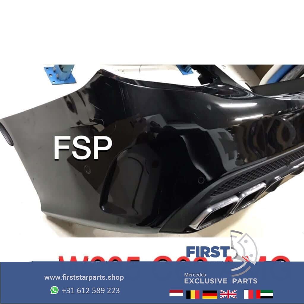 W205 C63 AMG Achterbumper Mercedes C Klasse zwart wit grijs, Arrière, Utilisé, -, -